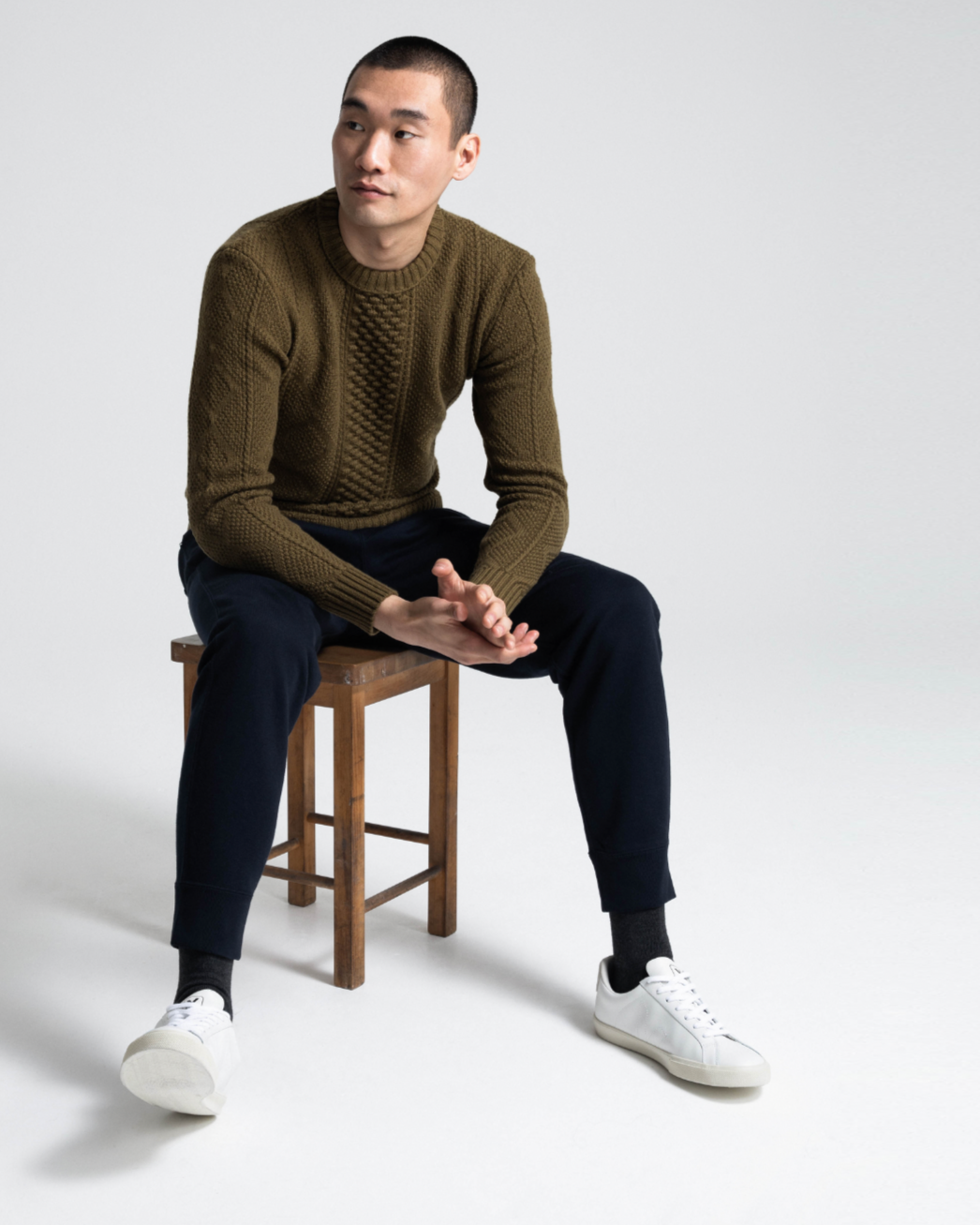 The Circular Cashmere Aran Sweater-Matcha.png