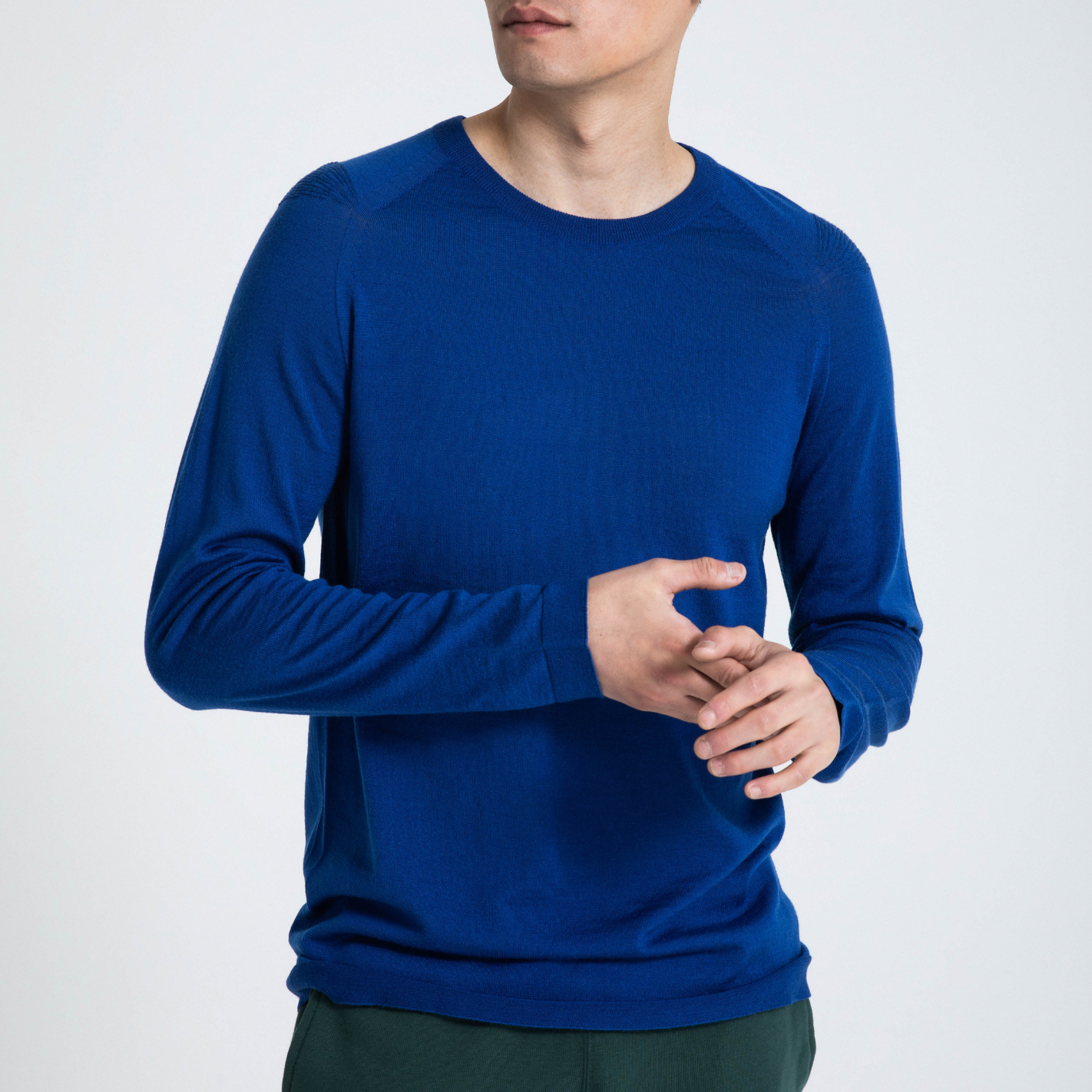 Men's Natural ZQ Merino Crew-Betty Blue