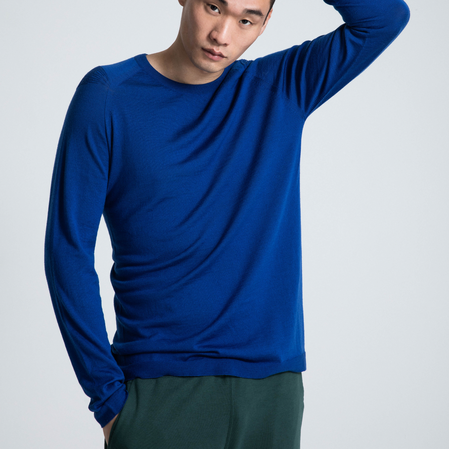 Men's Natural ZQ Merino Crew-Betty Blue