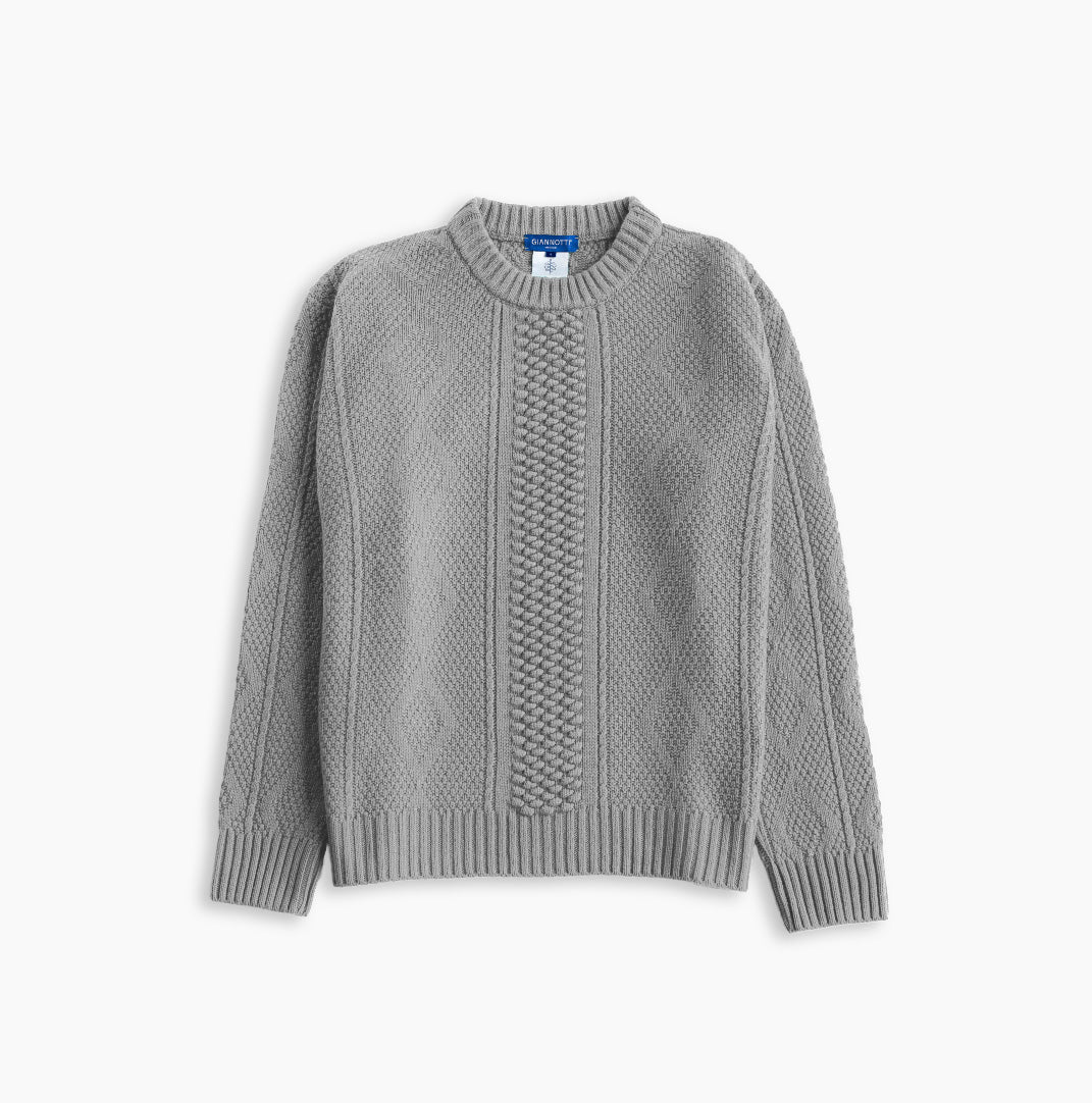 Circular Weekender Aran Sweater — Moon