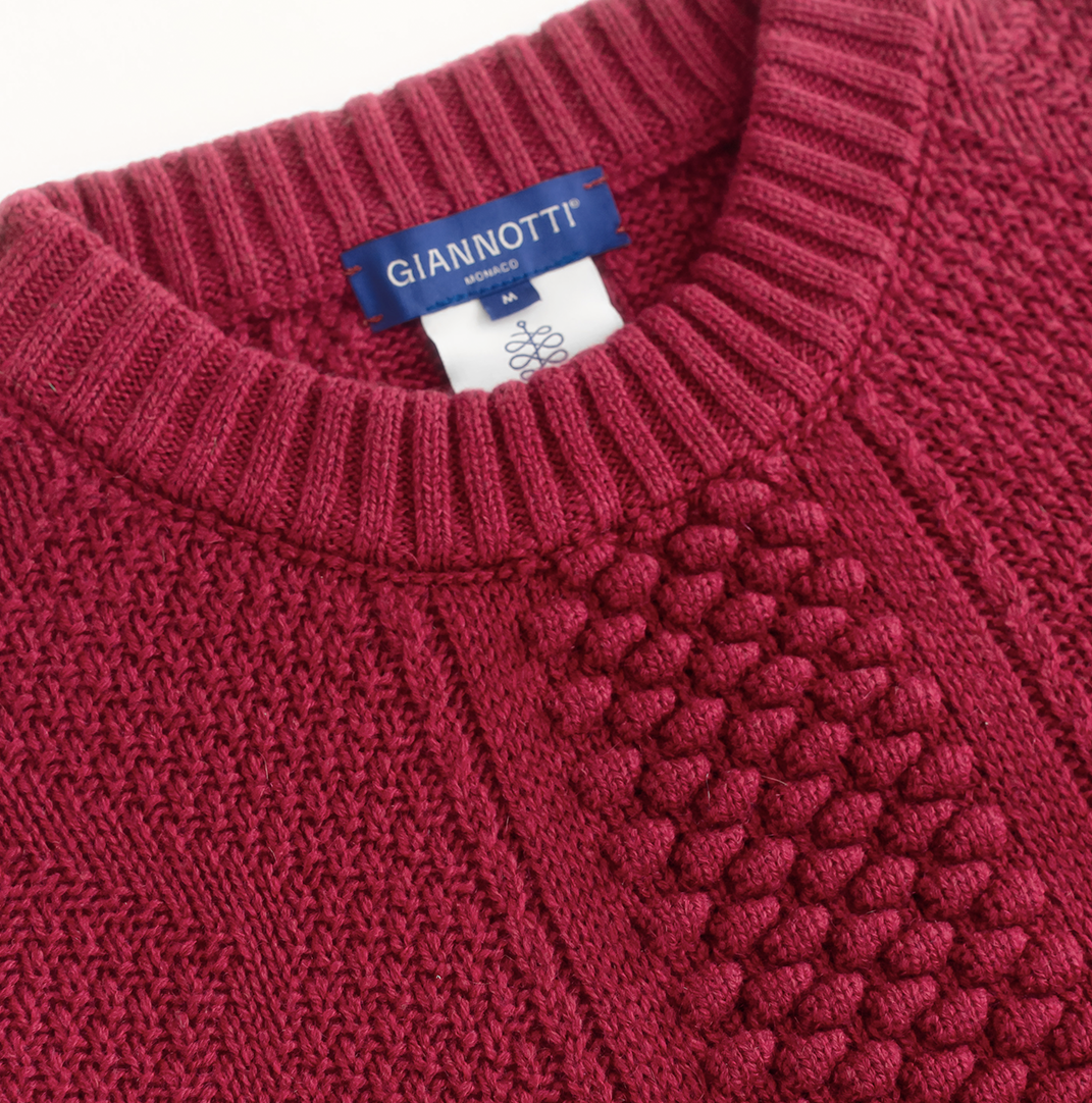 The Soft Weekender Aran Sweater wild-fuchsia
