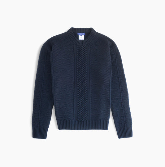 Circular Weekender Aran Sweater — Cosmos
