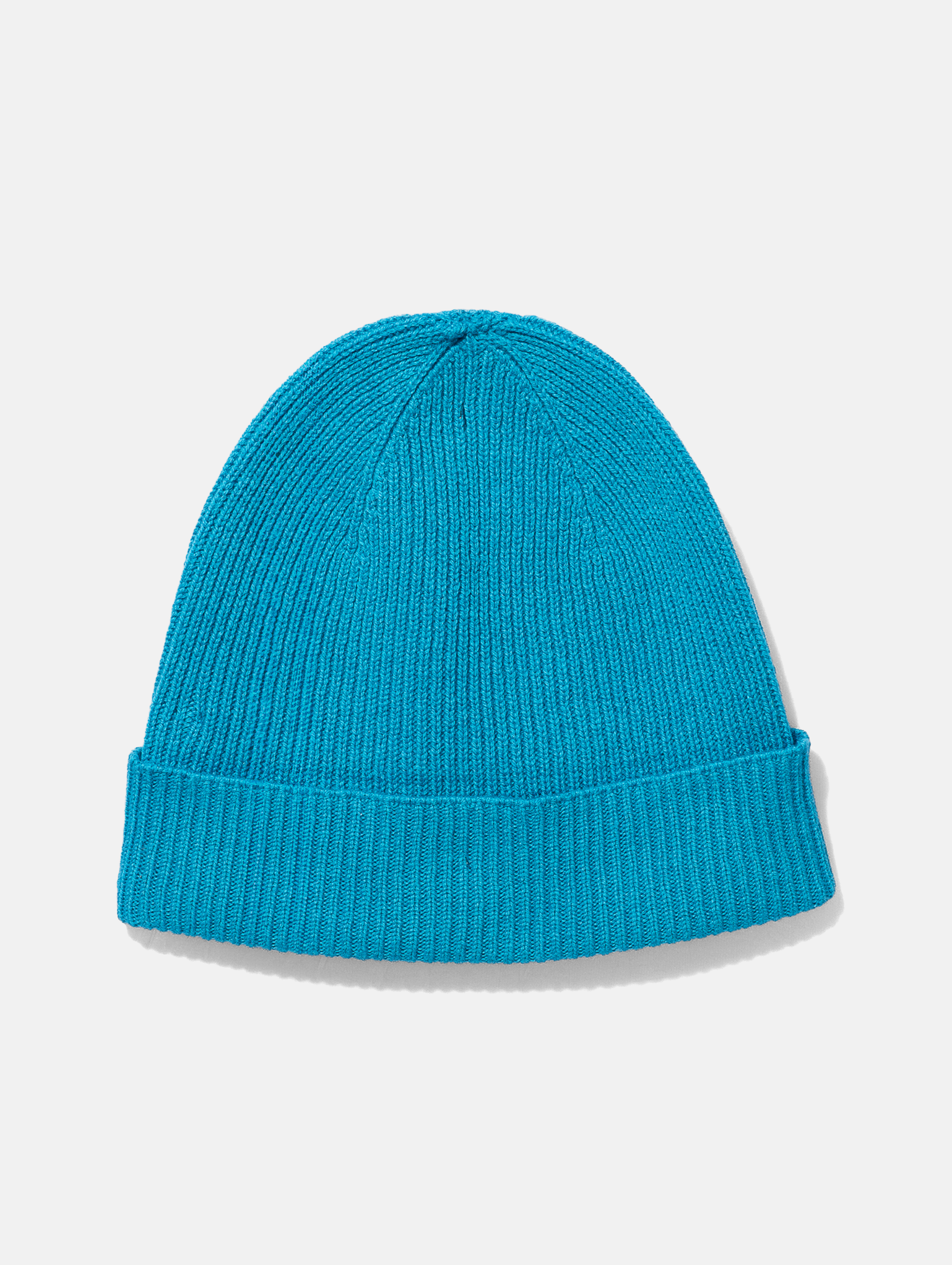 Cuffed Circular Cashmere Rib Hat Coastal Blue