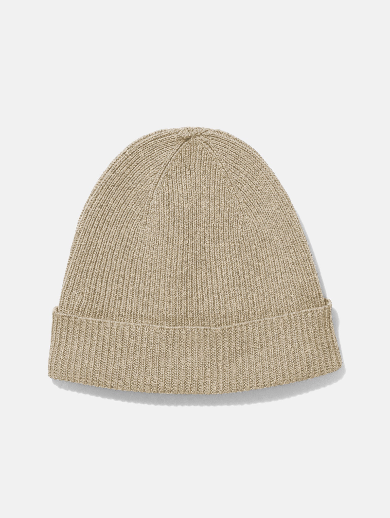 Cuffed Circular Cashmere Rib Hat Oatmeal