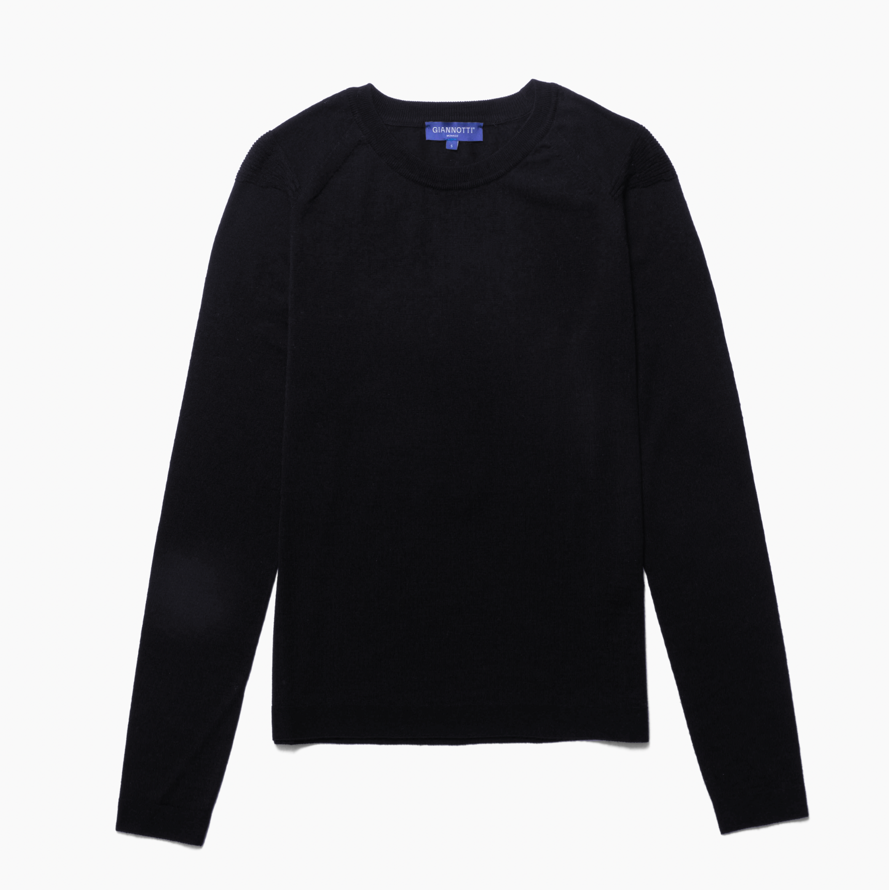 Natural Seamless Merino Crew-Black