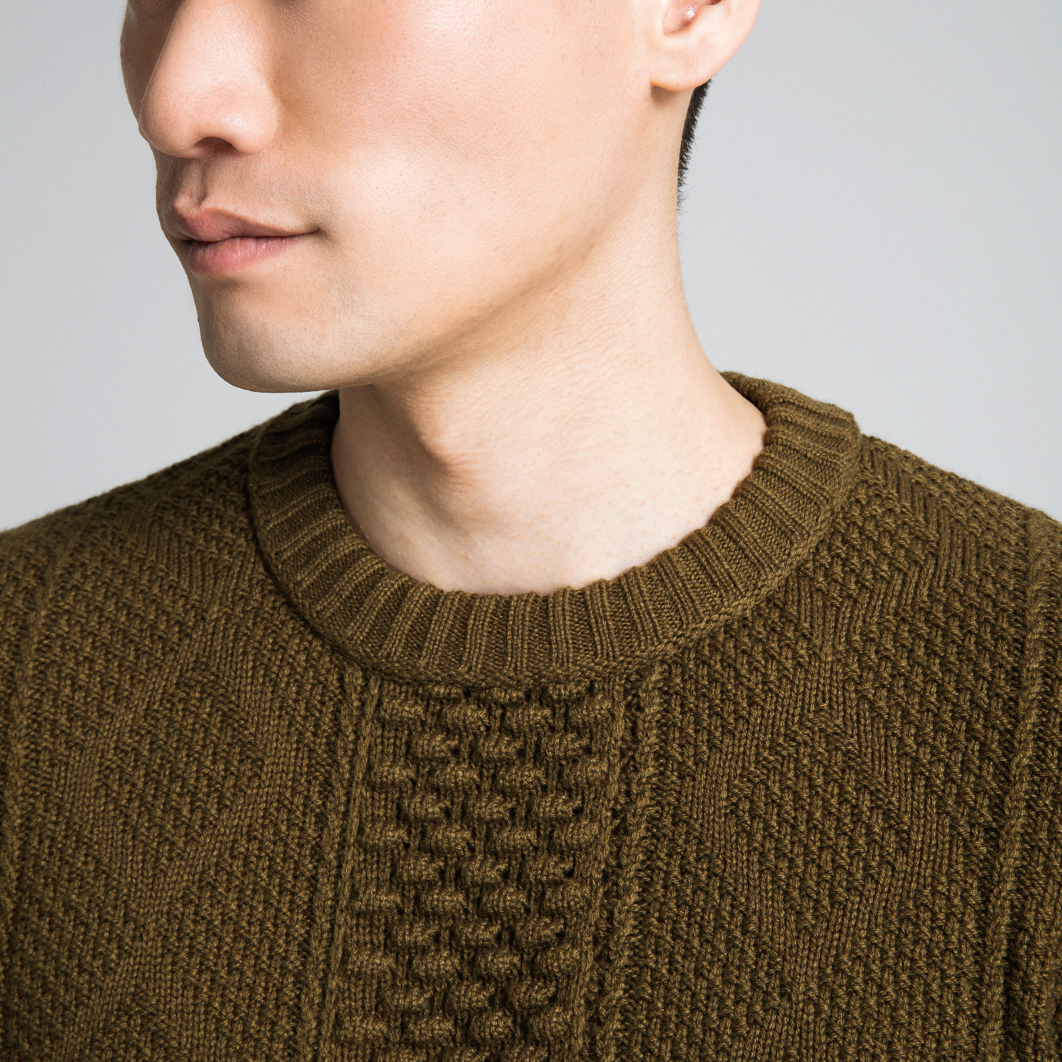 The Circular Cashmere Aran Sweater-Matcha