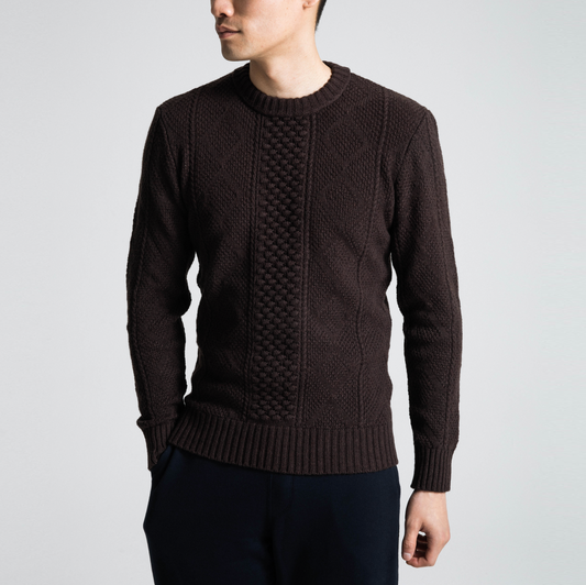 The Circular Cashmere Aran Sweater-Terra