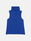 Rollneck Wool Tank—Betty Blue