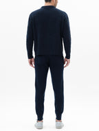 giannotti-monaco-pull-weekender-aran-bleu-cosmos-vue-dos-coupe-droite-et-maille-texturée