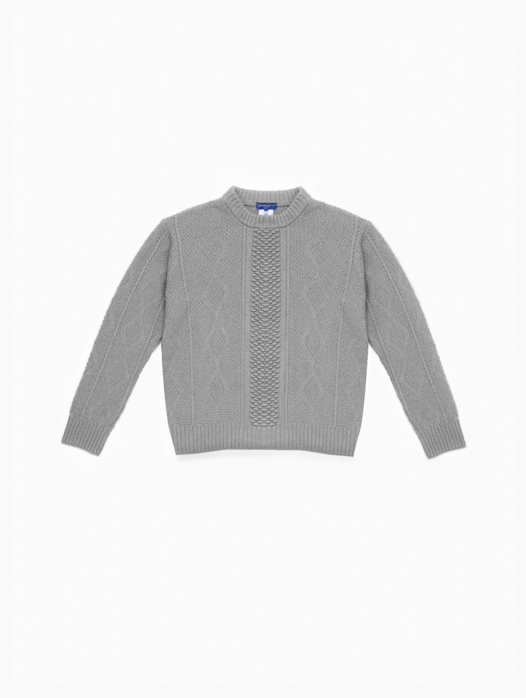 giannotti-monaco-pull-weekender-aran-en-cachemire-gris-moon-vue-face-avec-motifs-torsades