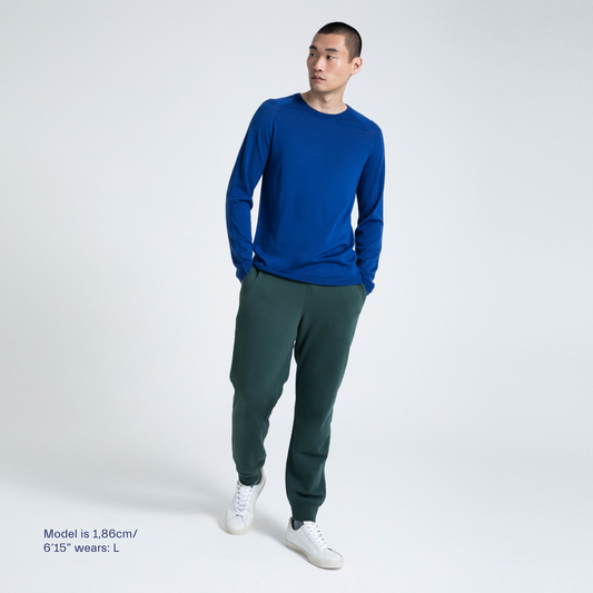 Men's Natural ZQ Merino Crew-Betty Blue